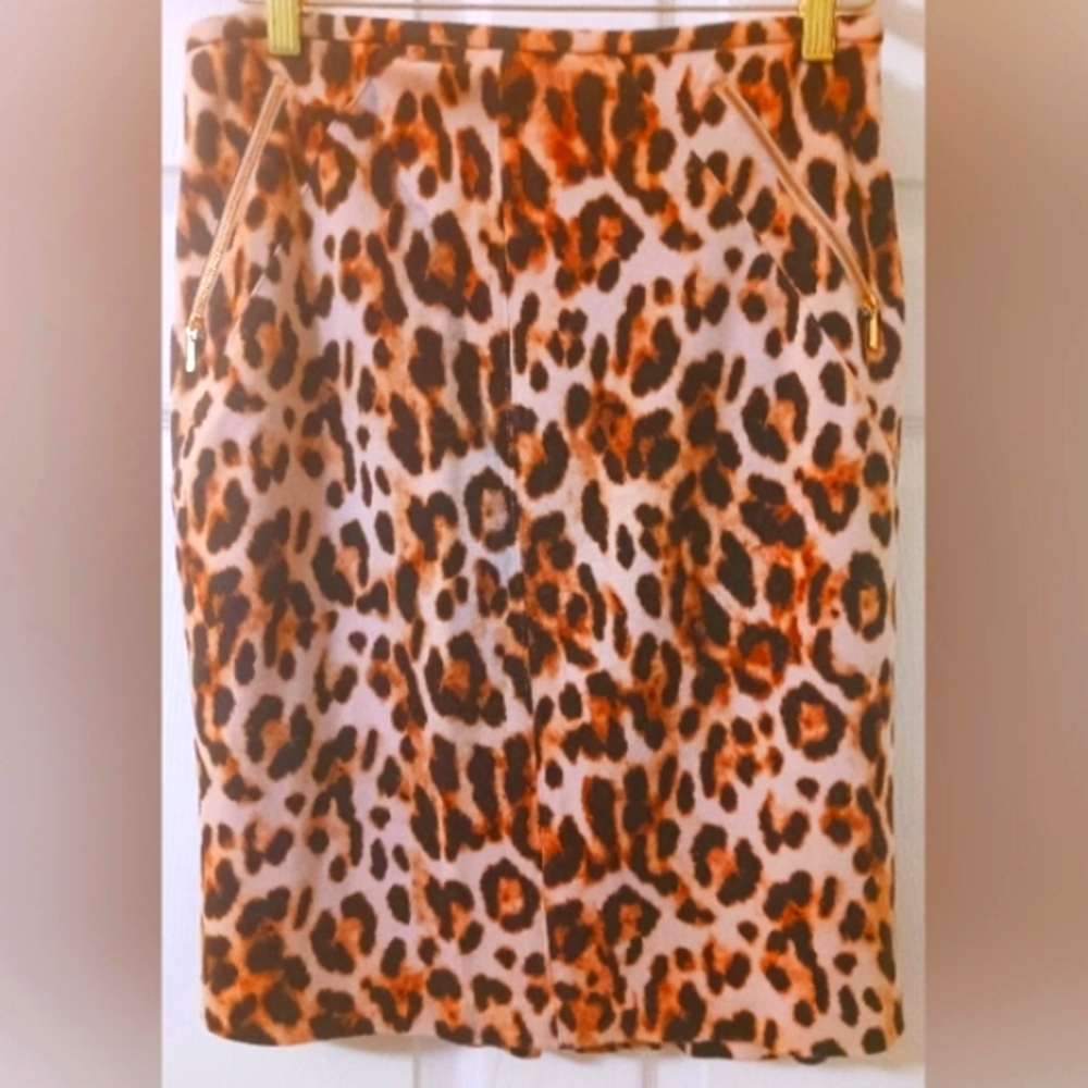 Chico's Leopard Print Pencil Skirt Size Small